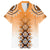 New Zealand Family Matching Short Sleeve Bodycon Dress and Hawaiian Shirt Poutama Mix Orange Taniko Inspired Art LT05