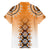 New Zealand Family Matching Short Sleeve Bodycon Dress and Hawaiian Shirt Poutama Mix Orange Taniko Inspired Art LT05