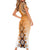 New Zealand Family Matching Short Sleeve Bodycon Dress and Hawaiian Shirt Poutama Mix Orange Taniko Inspired Art LT05