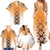 New Zealand Family Matching Summer Maxi Dress and Hawaiian Shirt Poutama Mix Orange Taniko Inspired Art LT05