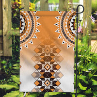 New Zealand Garden Flag Poutama Mix Orange Taniko Inspired Art LT05 Garden Flag Orange - Polynesian Pride