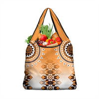 New Zealand Grocery Bag Poutama Mix Orange Taniko Inspired Art LT05 1-pack One Size Orange - Polynesian Pride