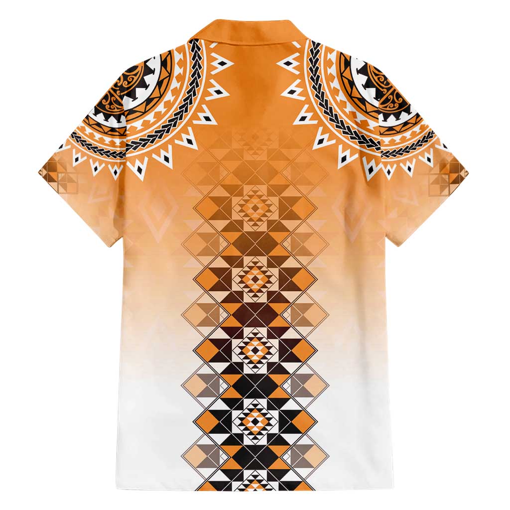 New Zealand Hawaiian Shirt Poutama Mix Orange Taniko Inspired Art LT05 - Polynesian Pride