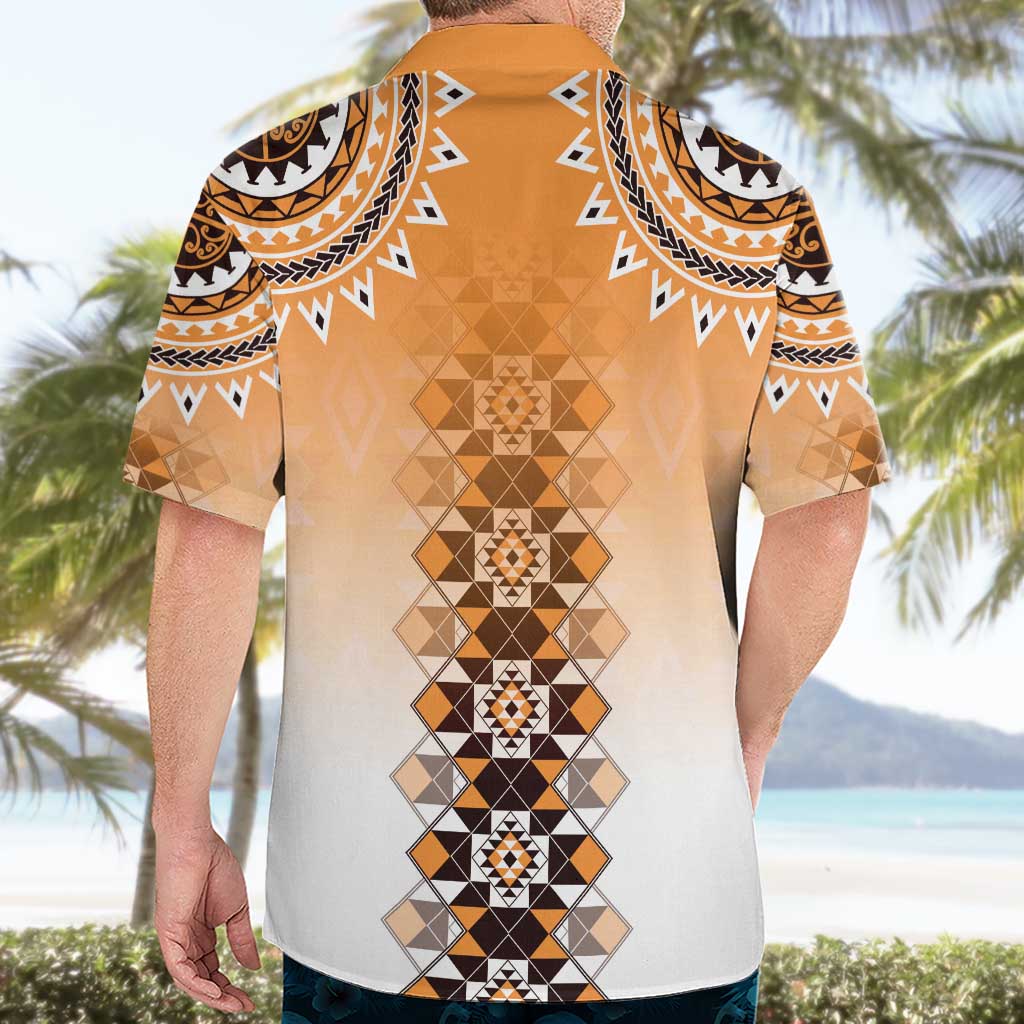 New Zealand Hawaiian Shirt Poutama Mix Orange Taniko Inspired Art LT05 - Polynesian Pride