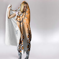 New Zealand Hooded Blanket Poutama Mix Orange Taniko Inspired Art LT05 - Polynesian Pride