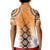 New Zealand Kid Polo Shirt Poutama Mix Orange Taniko Inspired Art LT05