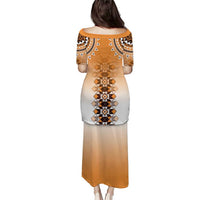 New Zealand Puletasi Poutama Mix Orange Taniko Inspired Art LT05 - Polynesian Pride