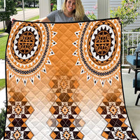 New Zealand Quilt Poutama Mix Orange Taniko Inspired Art LT05