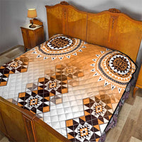 New Zealand Quilt Poutama Mix Orange Taniko Inspired Art LT05