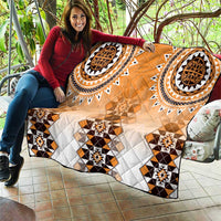 New Zealand Quilt Poutama Mix Orange Taniko Inspired Art LT05