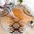 New Zealand Round Carpet Poutama Mix Orange Taniko Inspired Art LT05