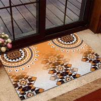 New Zealand Rubber Doormat Poutama Mix Orange Taniko Inspired Art LT05 - Polynesian Pride