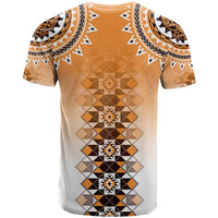 New Zealand T Shirt Poutama Mix Orange Taniko Inspired Art LT05 - Polynesian Pride