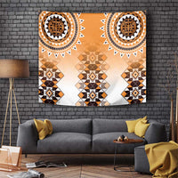 New Zealand Tapestry Poutama Mix Orange Taniko Inspired Art LT05