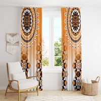 New Zealand Window Curtain Poutama Mix Orange Taniko Inspired Art LT05 - Polynesian Pride