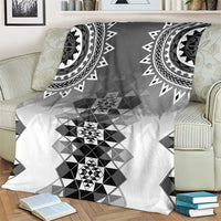 New Zealand Blanket Poutama Mix Gray Taniko Inspired Art LT05 - Polynesian Pride