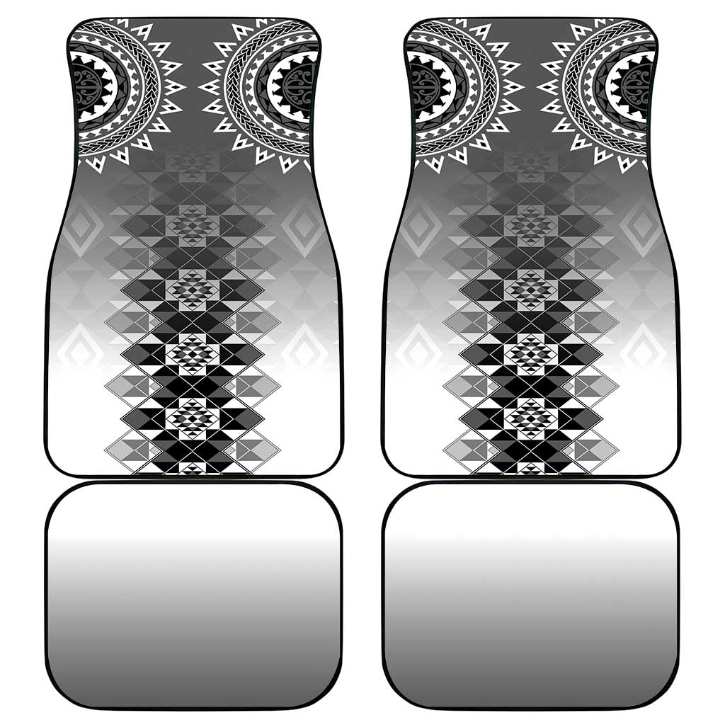 New Zealand Car Mats Poutama Mix Gray Taniko Inspired Art LT05 - Polynesian Pride