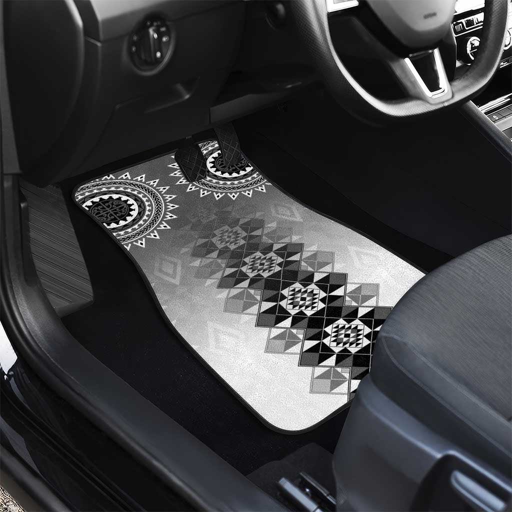 New Zealand Car Mats Poutama Mix Gray Taniko Inspired Art LT05 - Polynesian Pride
