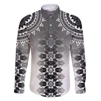 New Zealand Family Matching Long Sleeve Bodycon Dress and Hawaiian Shirt Poutama Mix Gray Taniko Inspired Art LT05