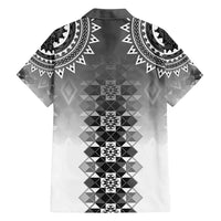 New Zealand Family Matching Summer Maxi Dress and Hawaiian Shirt Poutama Mix Gray Taniko Inspired Art LT05