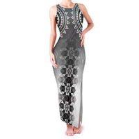 New Zealand Family Matching Tank Maxi Dress and Hawaiian Shirt Poutama Mix Gray Taniko Inspired Art LT05