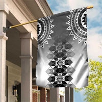 New Zealand Garden Flag Poutama Mix Gray Taniko Inspired Art LT05 House Flag Gray - Polynesian Pride