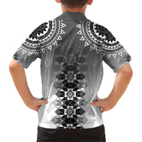 New Zealand Kid Hawaiian Shirt Poutama Mix Gray Taniko Inspired Art LT05