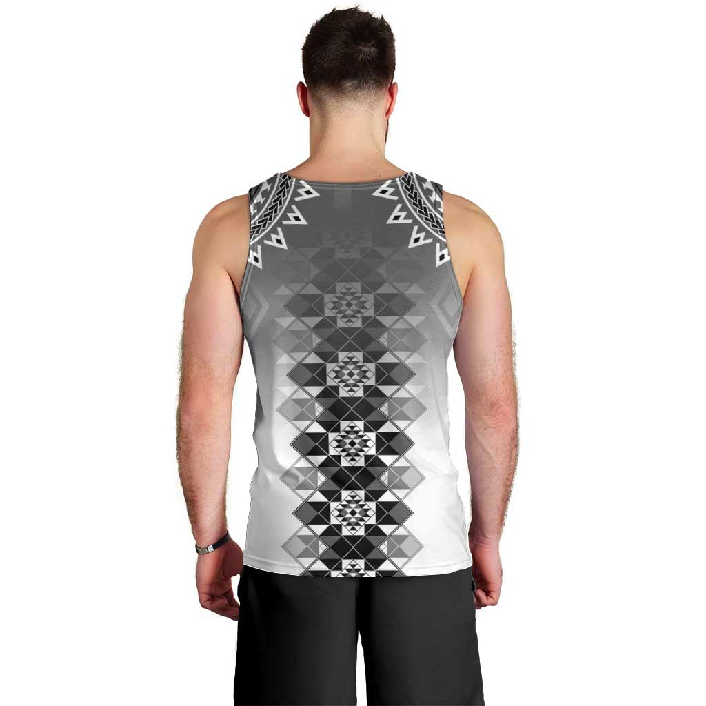 New Zealand Men Tank Top Poutama Mix Gray Taniko Inspired Art LT05 - Polynesian Pride