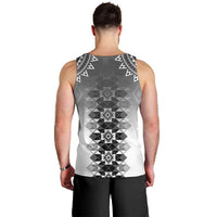 New Zealand Men Tank Top Poutama Mix Gray Taniko Inspired Art LT05 - Polynesian Pride