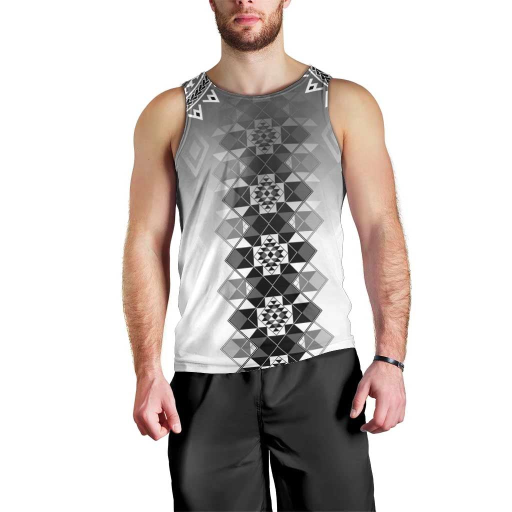 New Zealand Men Tank Top Poutama Mix Gray Taniko Inspired Art LT05 - Polynesian Pride