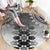 New Zealand Round Carpet Poutama Mix Gray Taniko Inspired Art LT05