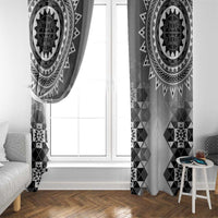 New Zealand Window Curtain Poutama Mix Gray Taniko Inspired Art LT05 - Polynesian Pride