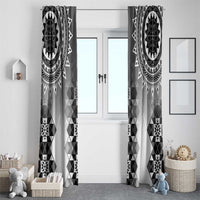 New Zealand Window Curtain Poutama Mix Gray Taniko Inspired Art LT05 - Polynesian Pride