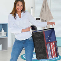 Samoa Flag Laundry Basket Ula Fala With Samoan Siapo LT05 - Polynesian Pride