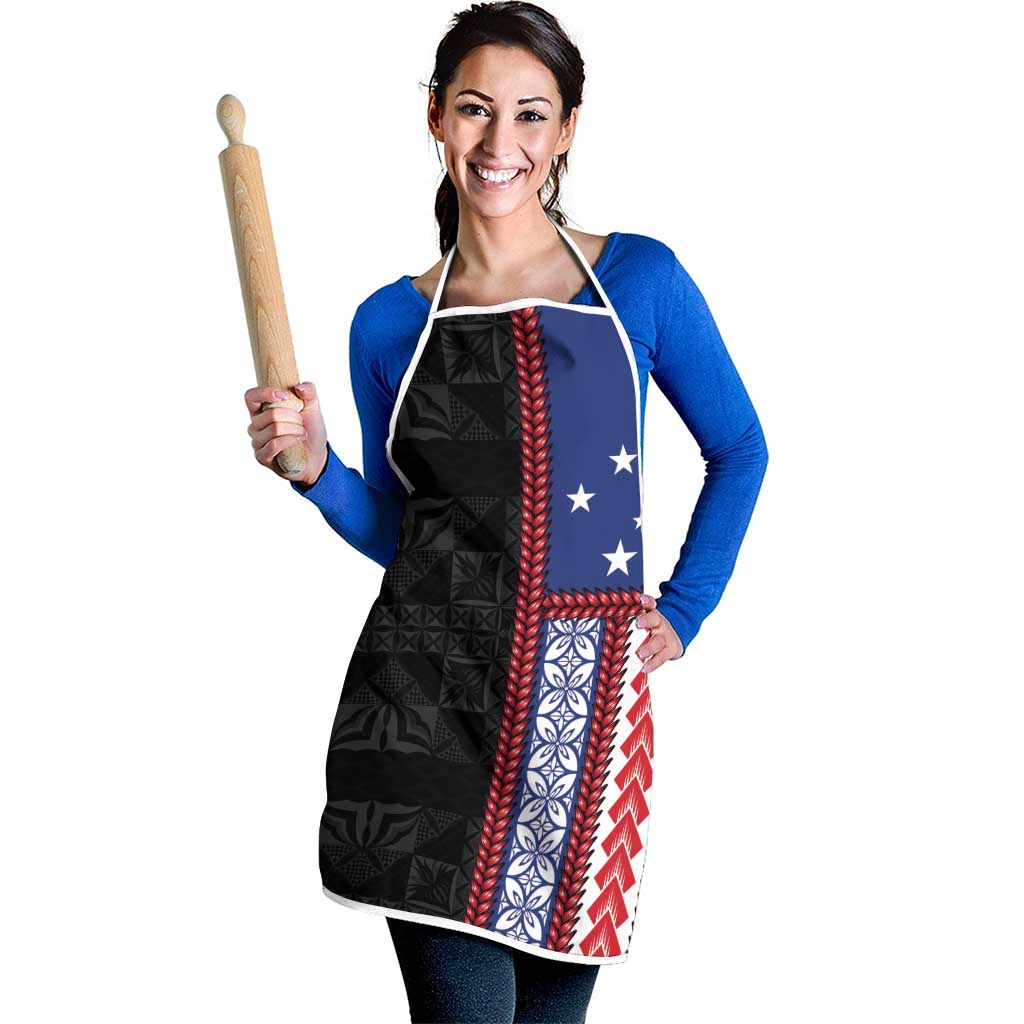 Samoa Flag Apron Ula Fala With Samoan Siapo LT05 - Polynesian Pride