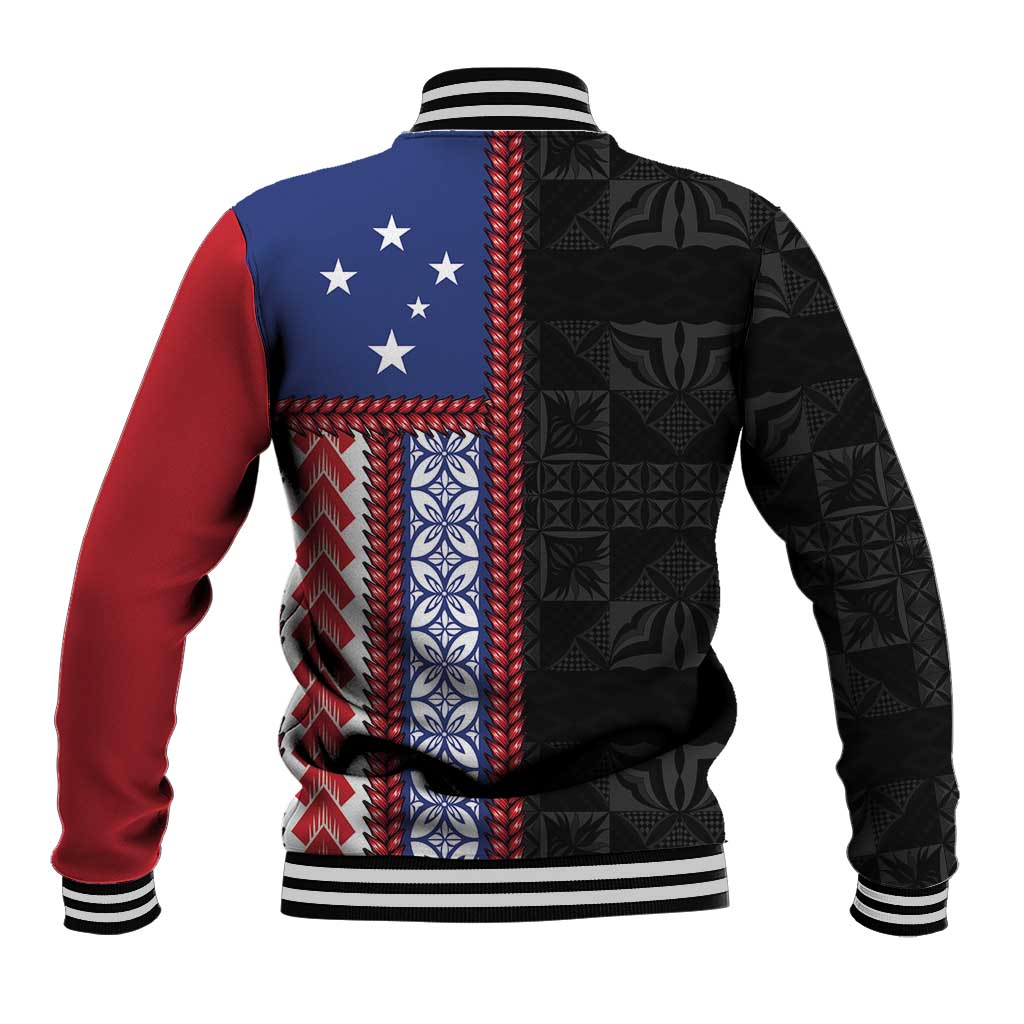 Samoa Flag Baseball Jacket Ula Fala With Samoan Siapo LT05 - Polynesian Pride