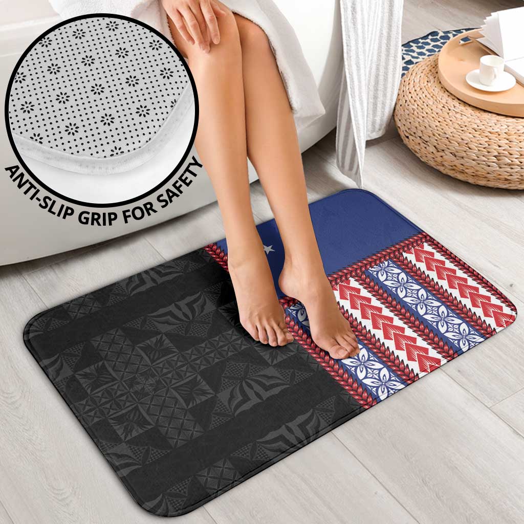 Samoa Flag Bathroom Set Ula Fala With Samoan Siapo - Polynesian Pride