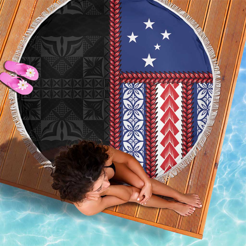 Samoa Flag Beach Blanket Ula Fala With Samoan Siapo - Polynesian Pride