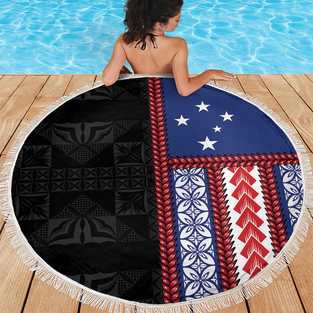 Samoa Flag Beach Blanket Ula Fala With Samoan Siapo - Polynesian Pride