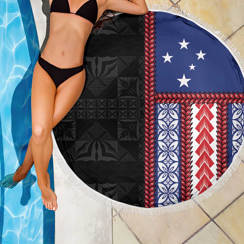 Samoa Flag Beach Blanket Ula Fala With Samoan Siapo - Polynesian Pride