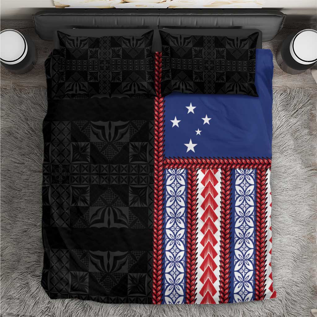 Samoa Flag Bedding Set Ula Fala With Samoan Siapo - Polynesian Pride