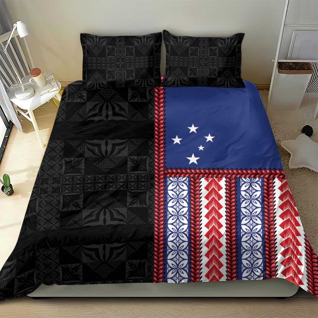 Samoa Flag Bedding Set Ula Fala With Samoan Siapo - Polynesian Pride