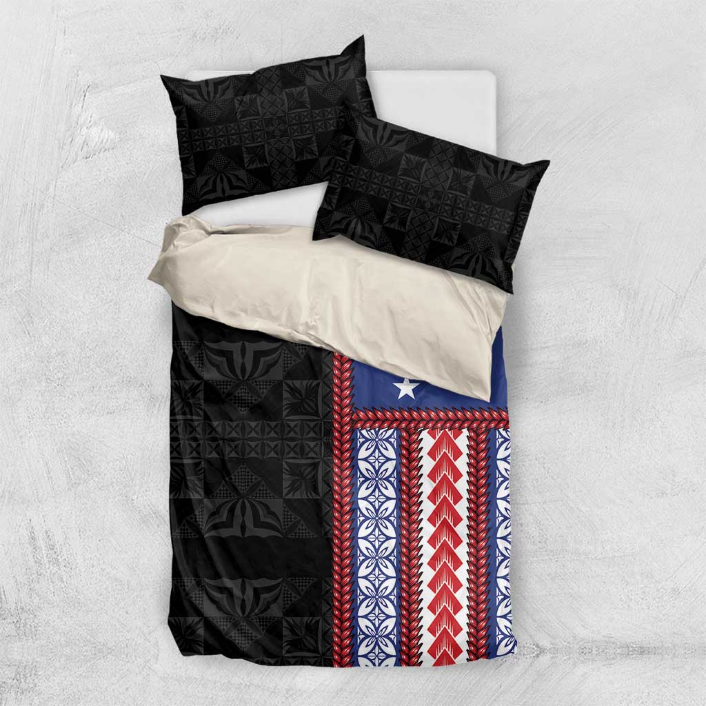 Samoa Flag Bedding Set Ula Fala With Samoan Siapo - Polynesian Pride