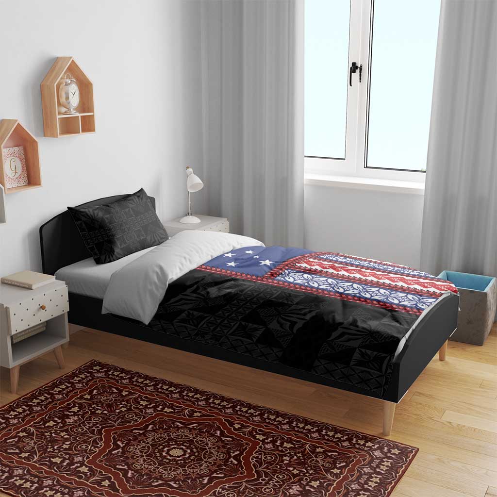 Samoa Flag Bedding Set Ula Fala With Samoan Siapo - Polynesian Pride