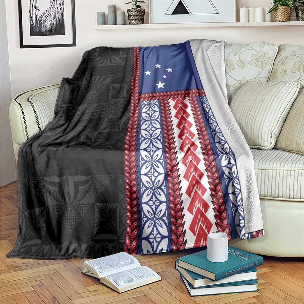 Samoa Flag Blanket Ula Fala With Samoan Siapo - Polynesian Pride