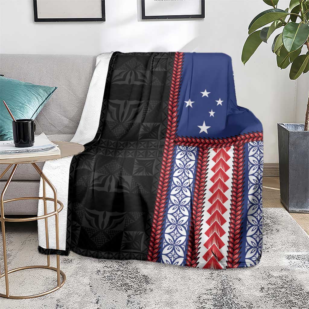 Samoa Flag Blanket Ula Fala With Samoan Siapo - Polynesian Pride