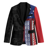 Samoa Flag Blazer Ula Fala With Samoan Siapo - Polynesian Pride