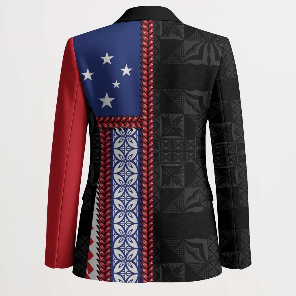 Samoa Flag Blazer Ula Fala With Samoan Siapo - Polynesian Pride