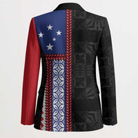Samoa Flag Blazer Ula Fala With Samoan Siapo - Polynesian Pride