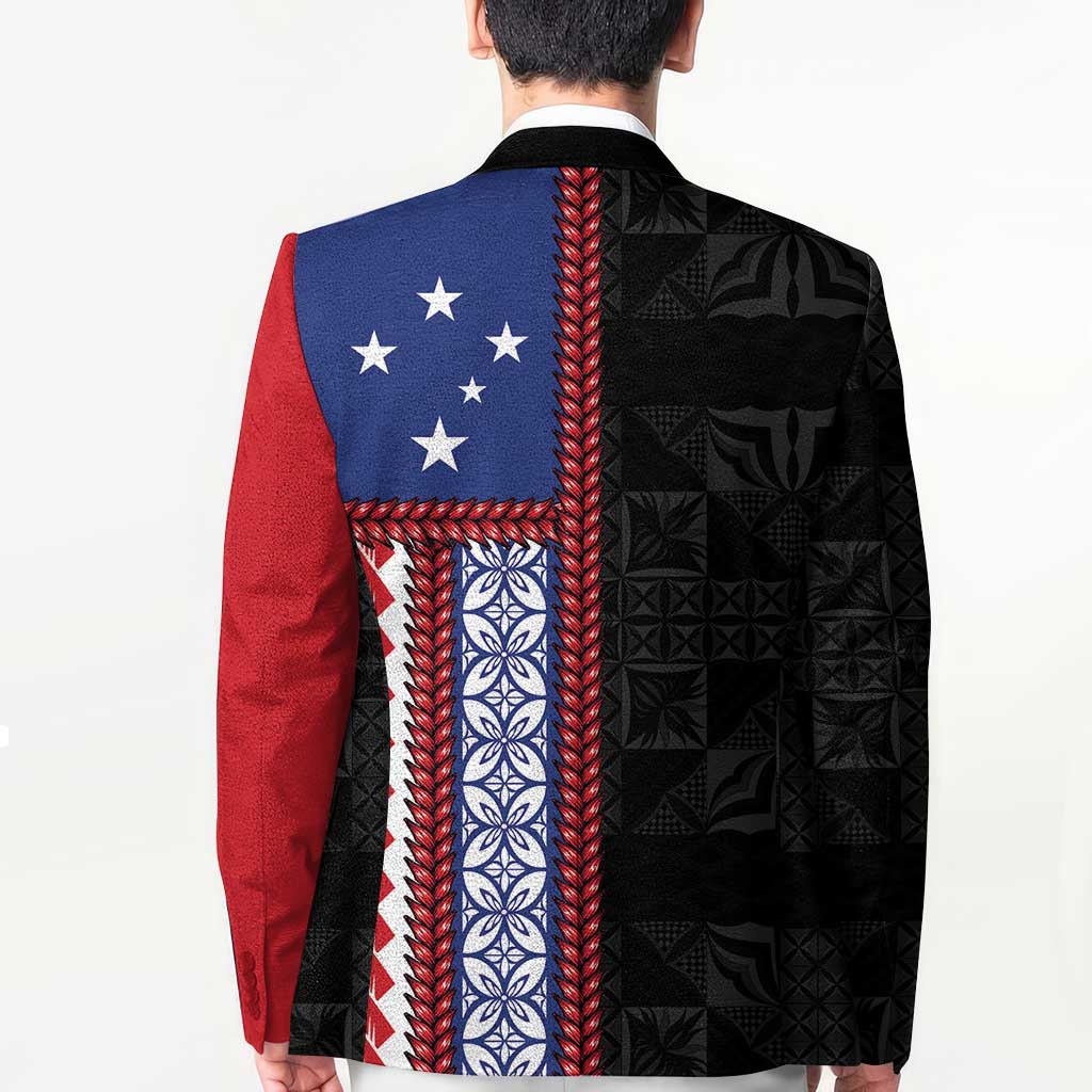 Samoa Flag Blazer Ula Fala With Samoan Siapo - Polynesian Pride
